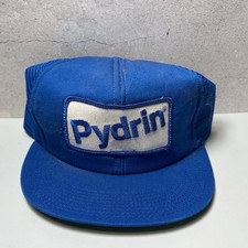 VTG Trucker Hat Snapback Cap Mesh Made in USA Pydrin Farmer Seed Patch Blue