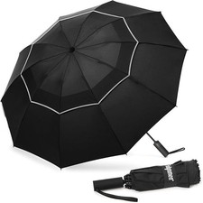 62 Inch Large Travel Compact Umbrella Windproof Golf Umbrella Big Inverted Um...