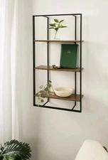 Kate and Laurel Kercheval Glam Two Tier  Wall Shelf,  24"×6"×22" White & Gold 