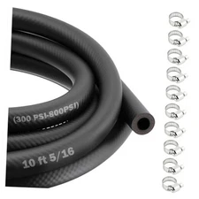 5/16 Fuel Line Hose with 10 Steel Hose Clamps,High Pressure 300 PSI Fuel Hoses 
