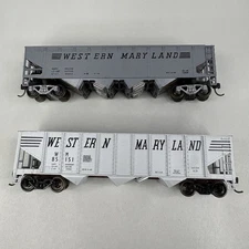 Ho Scale Western Maryland Weighted Ore / Grain Cars Lot of 2