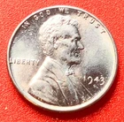 1943-P Lincoln Wheat Cent Penny GEM BU From an Original Bank Roll