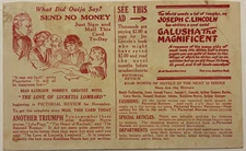 1921 Pictorial Review Subscription Postcard Lynchburg VA Galusha the Magnificien