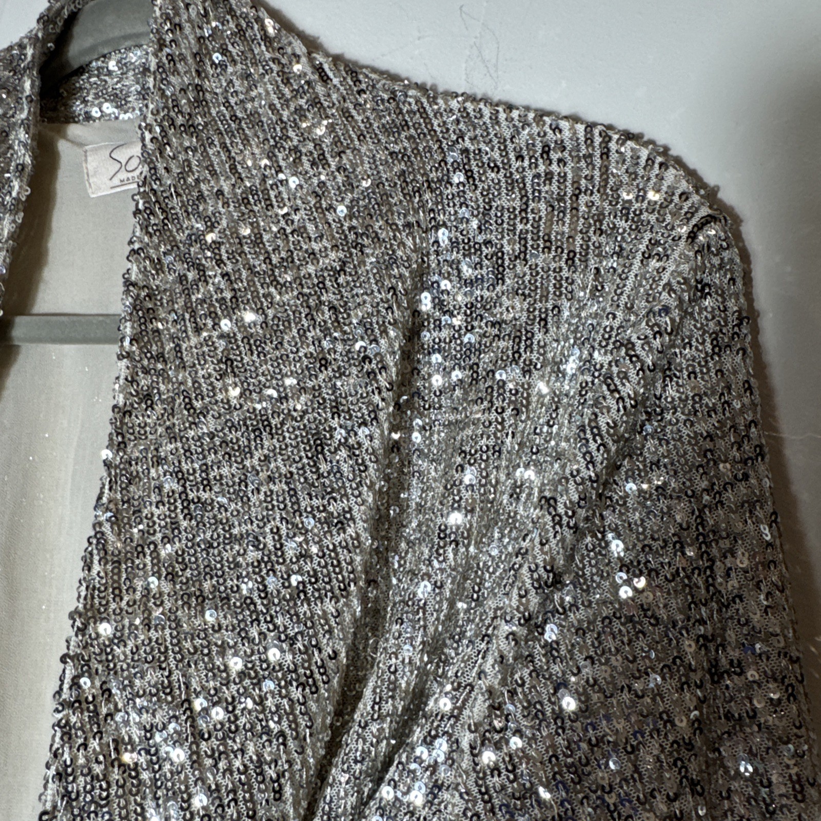 Sofia Womens Small/medium Sequin Tie Jacket Lined… - image 4