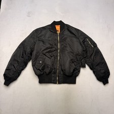 Alpha Industries MA-1 Flight Bomber Jacket Large Black Orange Flyers Reversible