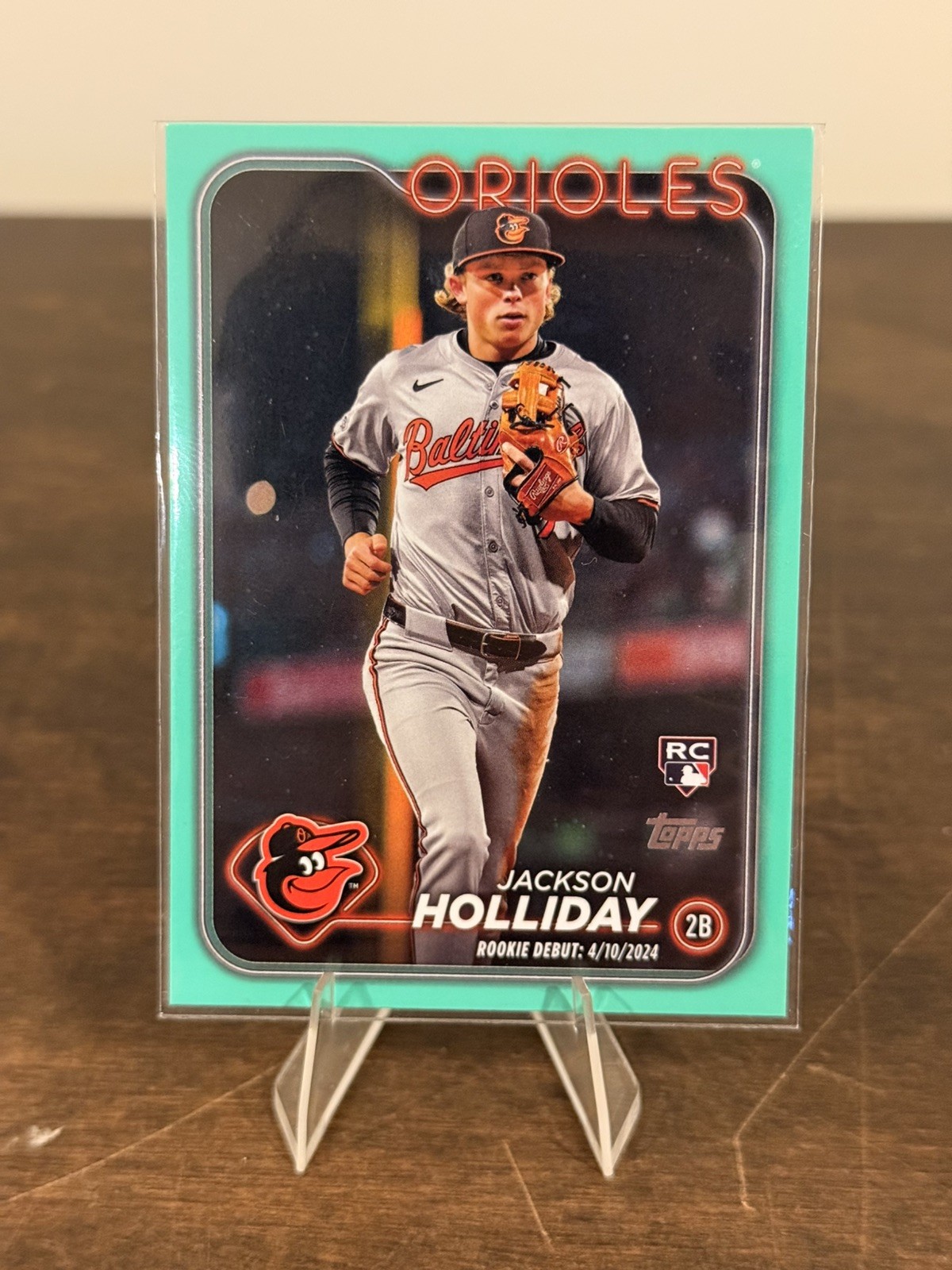 2024 Topps Update #US97 Jackson Holliday RC Debut Aqua Baltimore Orioles