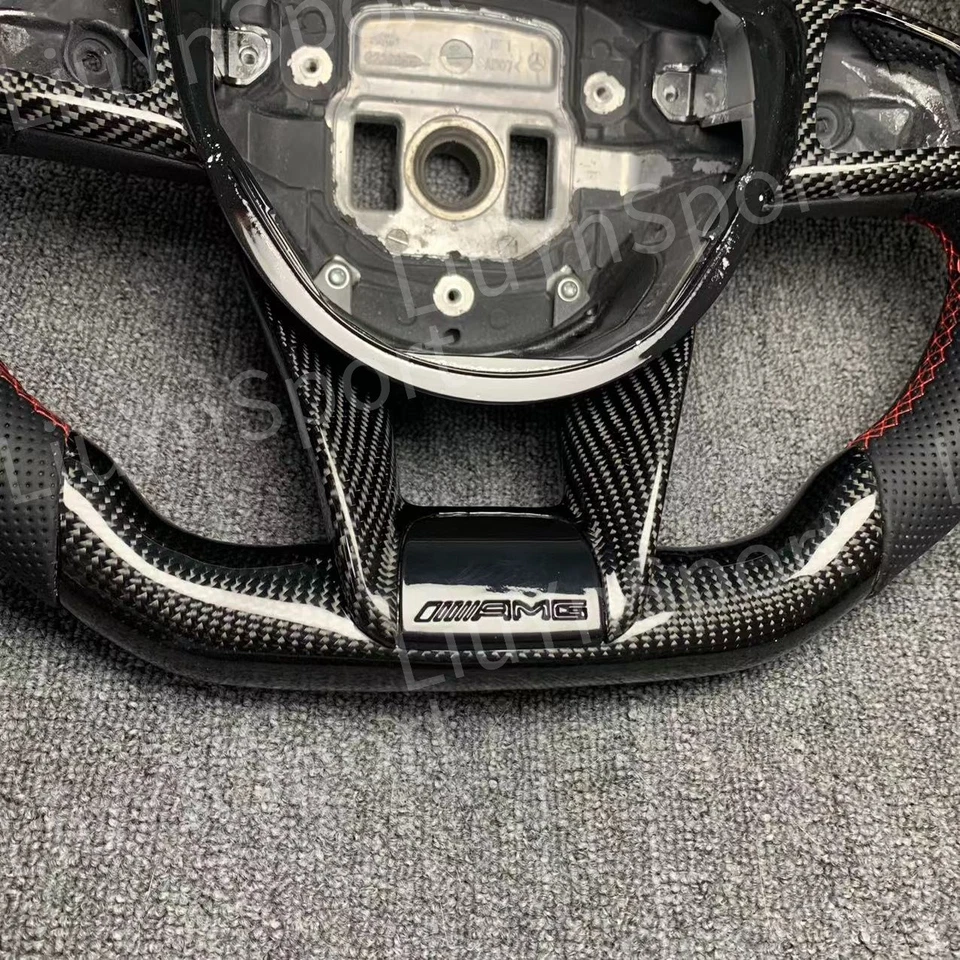 Volante de fibra de carbono para Mercedes-Benz AMG GT E63 C43 C63 S63 W205 W176 Foto 2 de 4