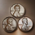 1941 P D S Lincoln Wheat Cents, (3) Penny Lot, Great For Albums