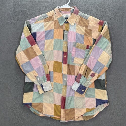 Orvis Shirt Men L Madras Patchwork Button Up Long Sleeve Colorful Cotton Vintage - Picture 2 of 19
