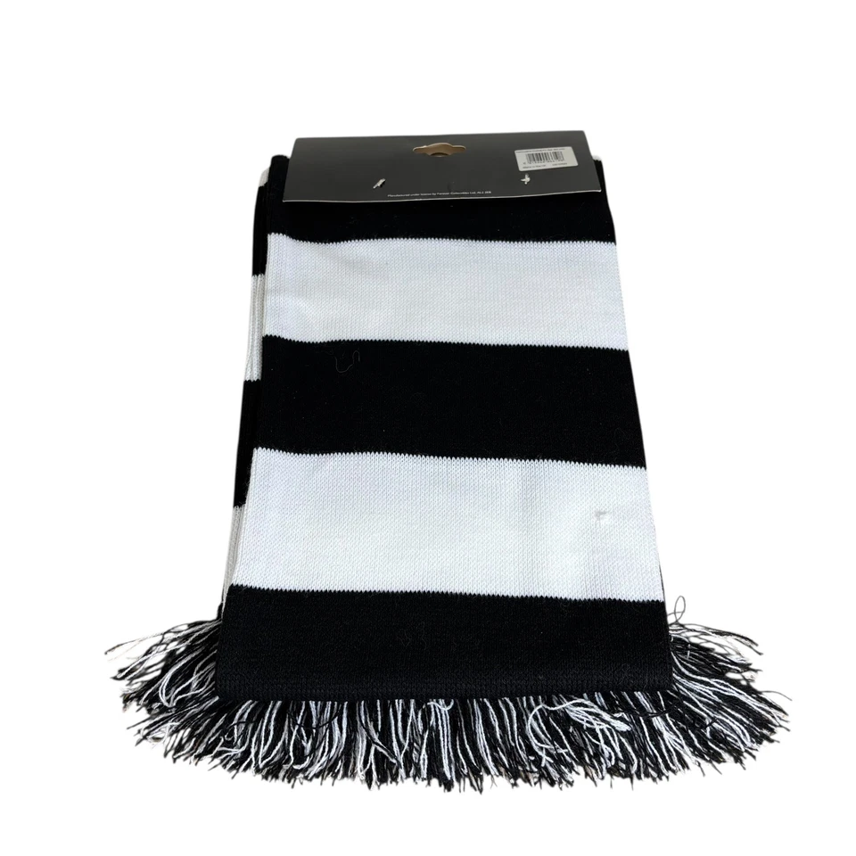 BUFANDA NEWCASTLE UNITED con borlas de flecos unisex blanco y negro suave cálido Foto 4 de 4