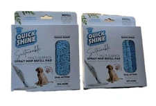Quick Shine Spray Mop Refill Pads 15"x5.5" Washable Reusable Dual Sided Floor 2x