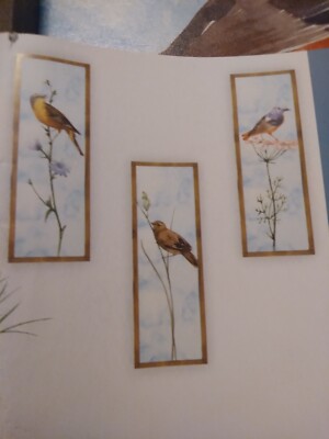 New With Tags Set Of 3 Bird Pictures Framed Each 7''x18'' Multicolored