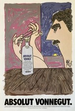 Absolut Vonnegut Poster- Vintage Authentic 1995 Marketing Poster 20x30