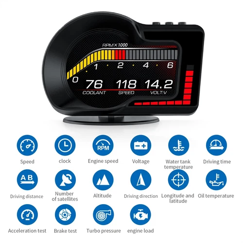 OBD2+GPS for Car Speedometer KM/H MPH Overspeed Alarm Digital HeadUp Display HUD - Picture 12 of 12