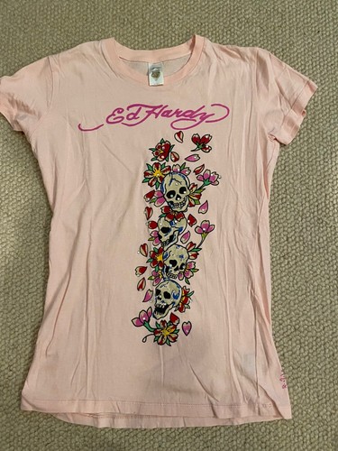 Ed Hardy skeleton head flower design 