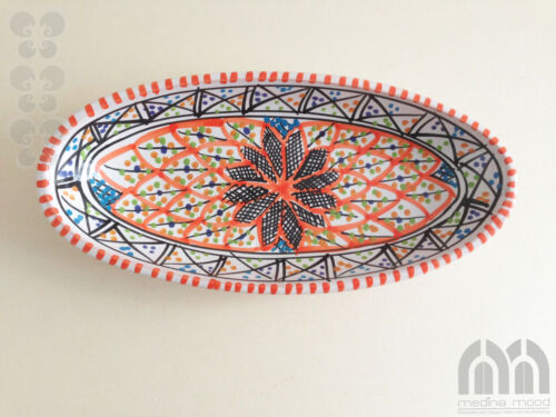 Schale Keramik oval 28 cm handbemalt, Platte, Deko, orientalisch, Handarbeit - Bild 6 von 6