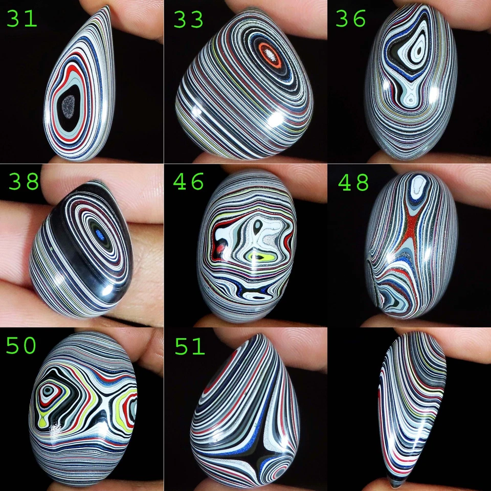 FORDITA DETROIT ÁGATA MEZCLA FORMA CABUJÓN PIEDRA PRECIOSA SUELTA (VARIACIONES) Foto 3 de 4