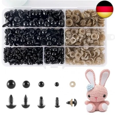 GOTFUN 500 Stück Sicherheitsaugen für Häkeltiere Sicherheit Augen 6-12mm Augen m