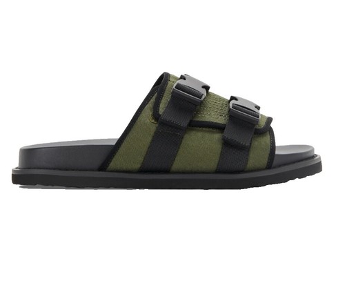 VALENTINO Size 10 Green Olive Camouflage Leather Belted  display picture 3