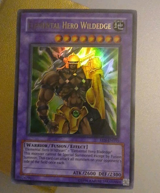 Yu-Gi-Oh TCG Misprinted Elemental Hero Wildedge Rare Card