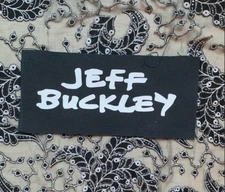 jeff buckley sew on punk patch, black canvas fabric, 90s alternative
