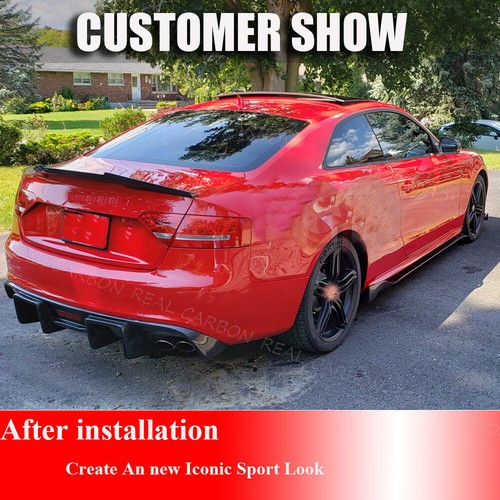 REAL CARBON Rear Bumper Diffuser W/Led BODYKIT For AUDI S5 B8 A5 S-LINE 2009-11 - Picture 5 of 19