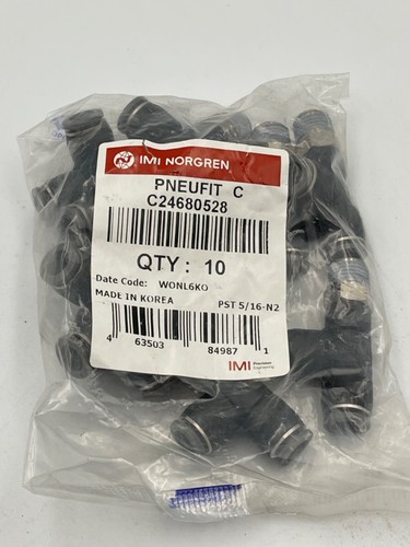 Norgren C24680528 Push-to-Connect Tube Swivel Side Tee Adapter 5/16" QTY 10 - Picture 2 of 6