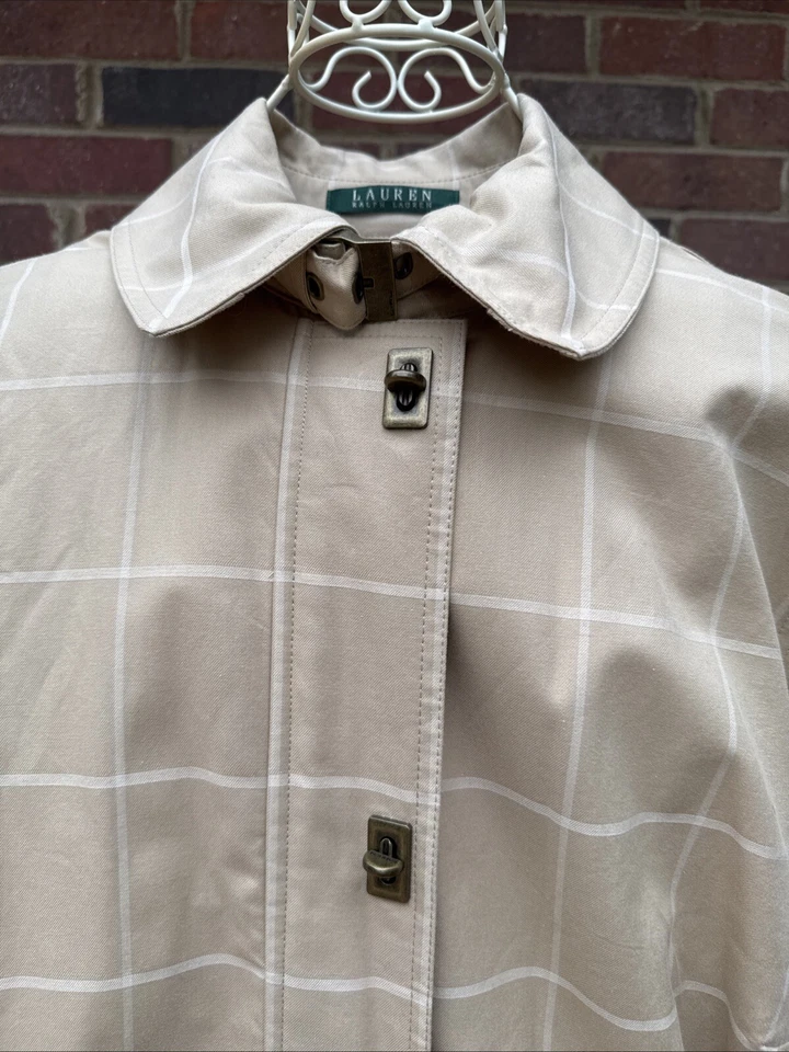 Lauren Ralph Lauren куртка женщин плюс 1 X коричневый клетку длинным рукавом полный молнии пальто - Изображение 3 из 4