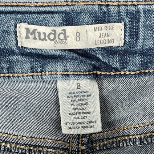 Mudd Girls Mid Rise Jean Legging Distressed Girls Size 8 - Picture 10 of 15