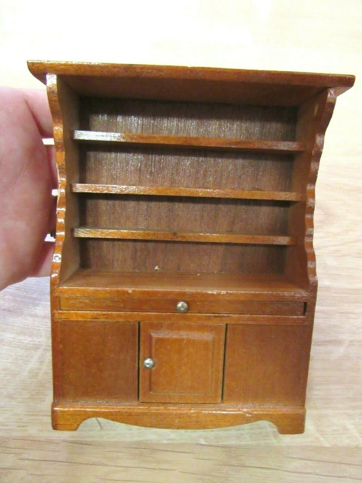 Vintage Dollhouse Sitting Room Wood Furniture-11pcs w/ Blue Velvet Rug-  TINIETOY | eBay