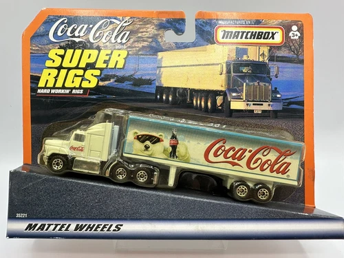 Vintage Matchbox Super Rigs Coke Semi Truck 34330 1998 Mattel Wheels Polar Bear