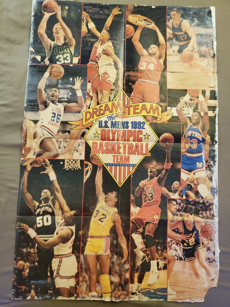 NBAドリームチームポスター1992 1992 THE DREAM Team USA Malone JORDAN Magic JOHNSON Ewing