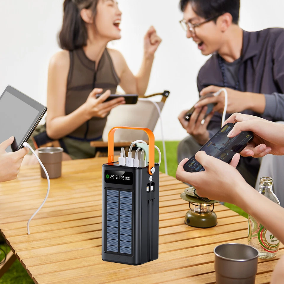 Banco de energía solar cargador rápido portátil USB 2025 120 W 90000 mAh para todos los teléfonos celulares Foto 2 de 4