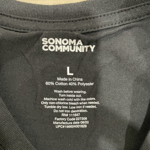 Tshirt Sonoma Community Thank You Our Veteran Short Sleeve Adult Size L Black - Picture 5 of 5