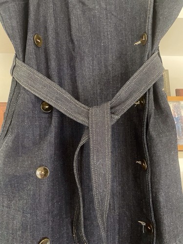 ASOS WHITE DENIM PINAFORE / BUTTON UP DRESS - SIZE 16 - Picture 8 of 9