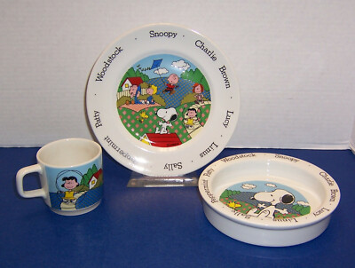 Peanuts Characters Child s Set Cup Plate & Bowl Johnson Brothers Made in England