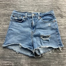Levi's Shorts Size 28 Womens High Rise Cutoff Medium Wash Blue Denim