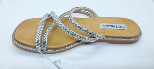 Steve Madden Women's SPICE Bling Square Open Toe Easy Slides Sandals Size 6 - Picture 3 of 6