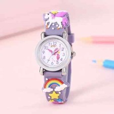 Vibrant Rainbow Wings Unicorn Flying Horse Kids Cartoon Watch - Colorful