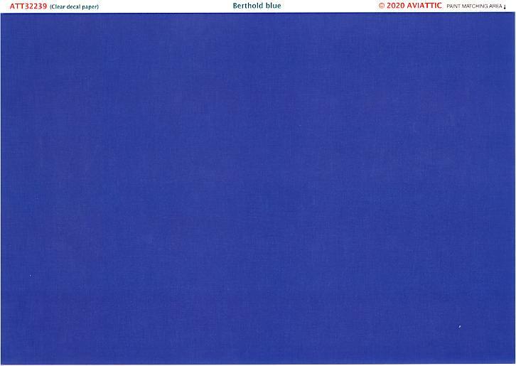 Aviattic ATT32239 Clear decal Berthold blue, paint on linen Aviattic ATT32239 Clear decal Berthold blue, paint on linen