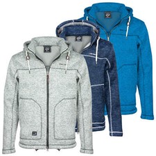 Dry Fashion Herren Fleecejacke Wollfleece windabweisend Übergrößen meliert