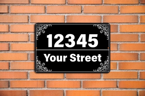 Custom Personalized Home Address Sign Aluminum 8" x 12" House Plaque Entryway - Picture 2 of 5