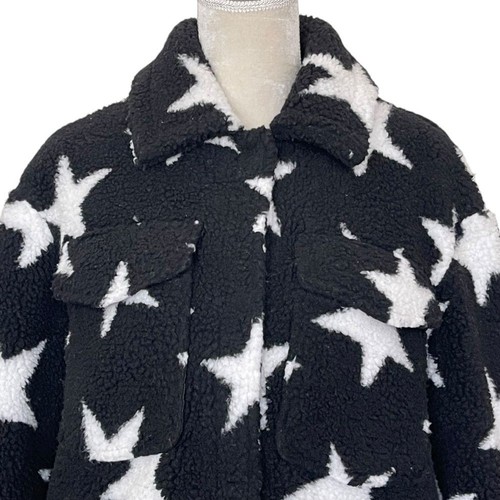 With The Girls by Avec Les Filles Sherpa Trucker Jacket Women’s Size S Starts - Picture 2 of 8