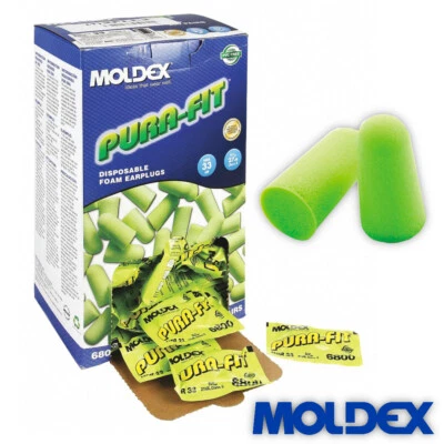 Moldex 6800 Pura Fit NRR33 Individually Sealed Uncorded Ear Plugs (Pick Pairs)