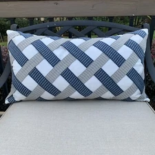 Eastern Accents Saya Basketweave Decorative Feather Pillow 15 x 26” $303 Retail