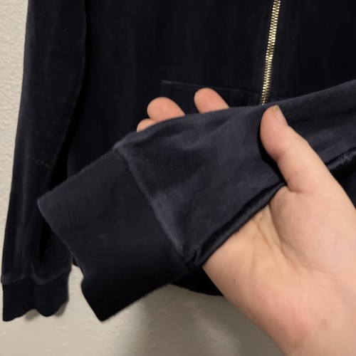 Chaqueta Victoria's Secret Azul Marino Terciopelo con Cremallera Completa Talla XS - Imagen 5 de 7