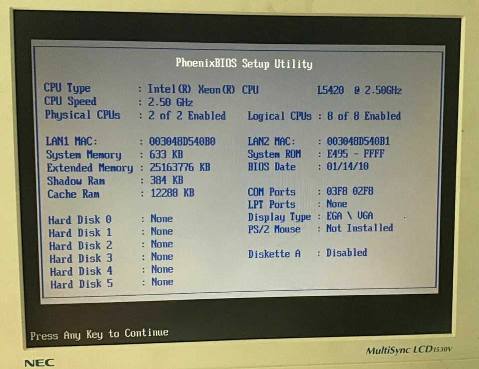 SuperMicro 1U Server X7DCA-L-Y1001 Dual Quad Core Xeon L5420 2.5 Ghz 24GB  - Image 2 of 3