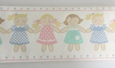 Vintage Cutout Dolls Wallpaper Border