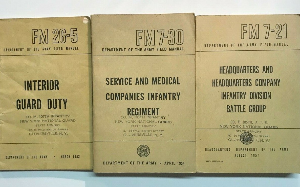 3- Department of the Army Field Manuals from 1952, 1954 and 3- Department of the Army Field Manuals from 1952, 1954 and