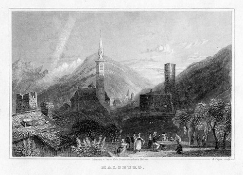GERMANIA - Malsburg Incisione su acciaio - Payne, c. 1840